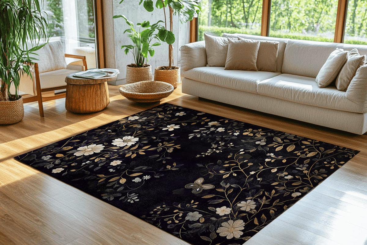 Shadowed Meadow Rug - Mystical Nature - Inspired Elegance | Nature - Inspired Rug by districtoasis