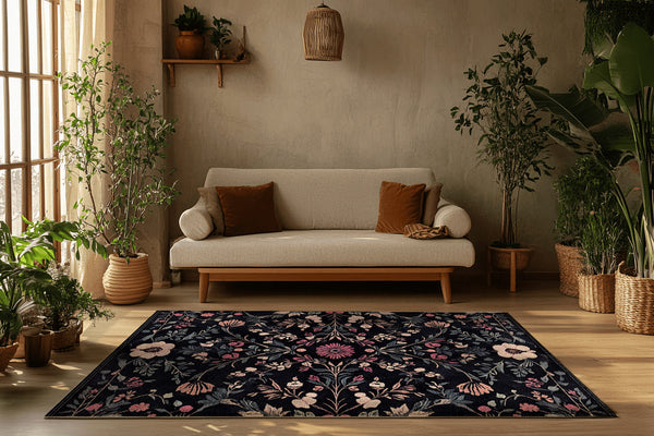 Enchanted Spring Grove Rug - Nature-Inspired Floral Serenity