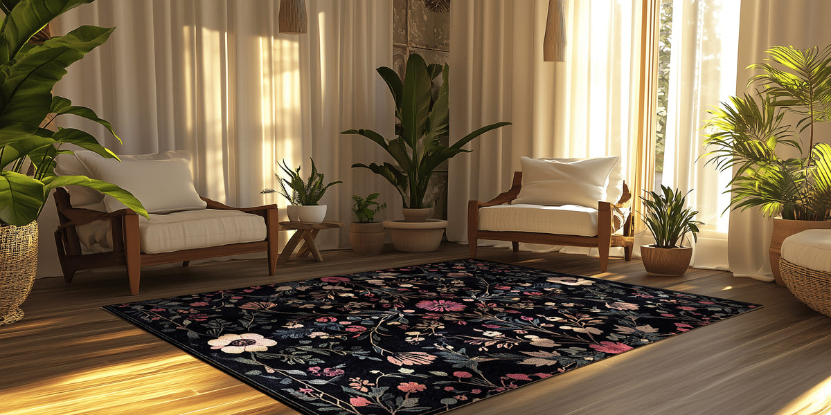 Enchanted Spring Grove Rug - Nature-Inspired Floral Serenity