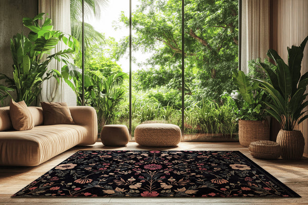 Enchanted Spring Grove Rug - Nature-Inspired Floral Serenity