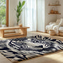 Regal Fusion Rug - Tiger and Zebra-Inspired Elegance