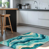 Turquoise Drift Rug | Nature - Inspired Rug by districtoasis