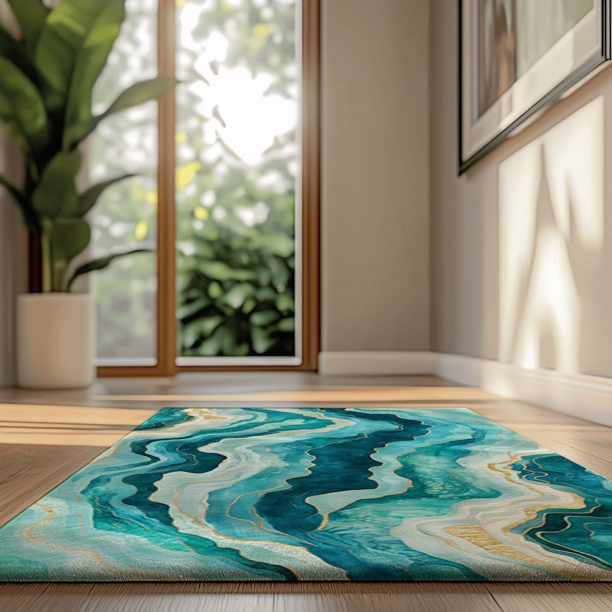 Turquoise Drift Rug | Nature - Inspired Rug by districtoasis