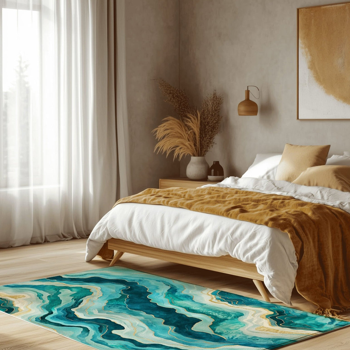 Turquoise Drift Rug | Nature - Inspired Rug by districtoasis