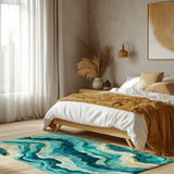 Turquoise Drift Rug | Nature - Inspired Rug by districtoasis