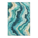 Turquoise Drift Rug - Coastal Elegance in Motion | Nature - Inspired Rug by districtoasis