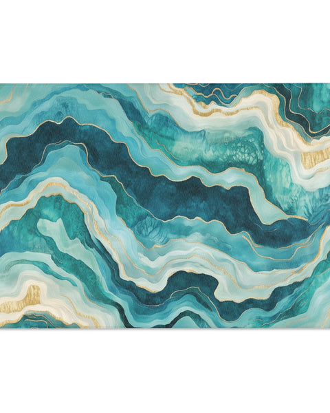 Turquoise Drift Rug - Coastal Elegance in Motion | Nature - Inspired Rug by districtoasis