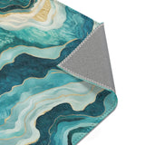 Turquoise Drift Rug - Coastal Elegance in Motion | Nature - Inspired Rug by districtoasis