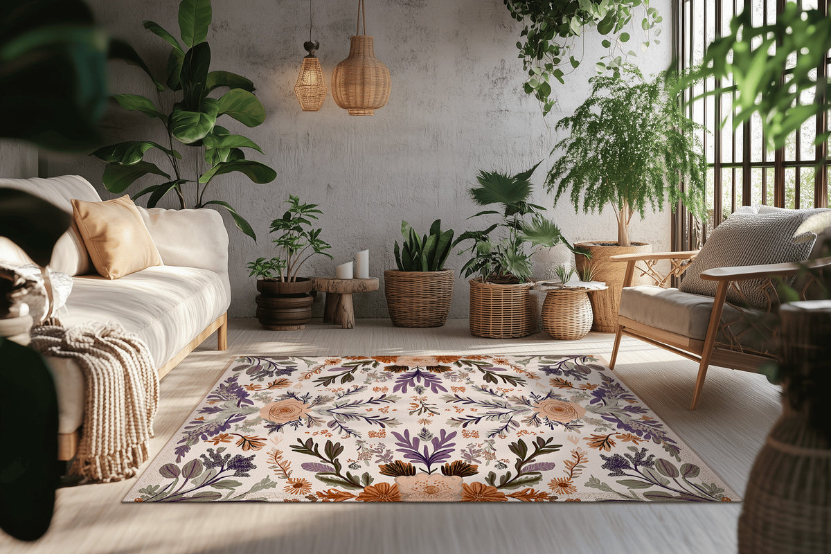 Verdant Harmony Rug - Nature-Inspired Summer Elegance