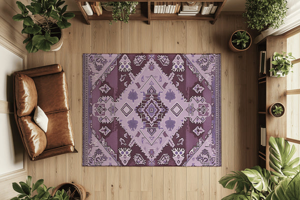 Violet Serenity Meadow Rug - Nature-Inspired Elegance