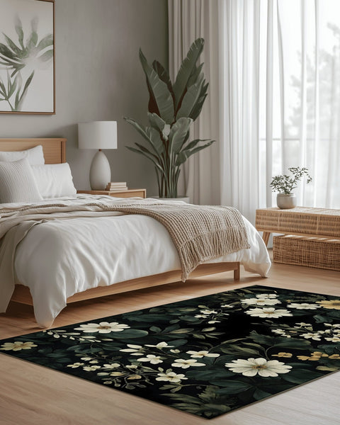 Wild Botanical Elegance Rug | Nature - Inspired Rug by districtoasis