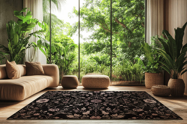 Enchanted Winter Grove Rug - Nature-Inspired Tranquility