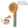 EasyClean™ Pumpkin Pro: Self-Cleaning Slicker Pet Brush - districtoasis - Green